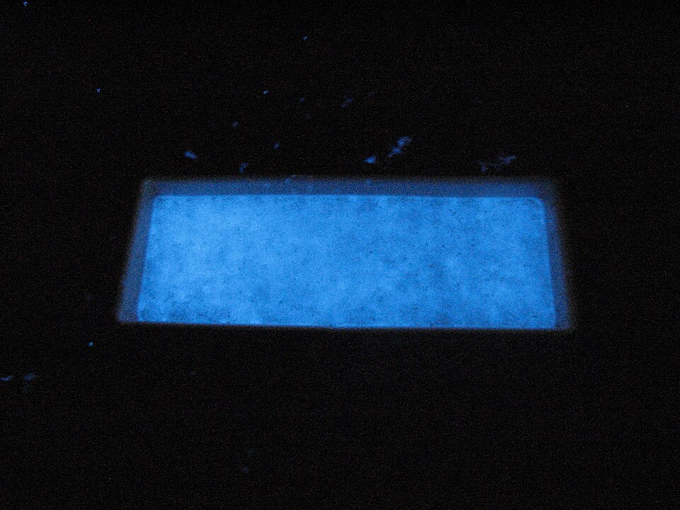 a glowing blue rectangle